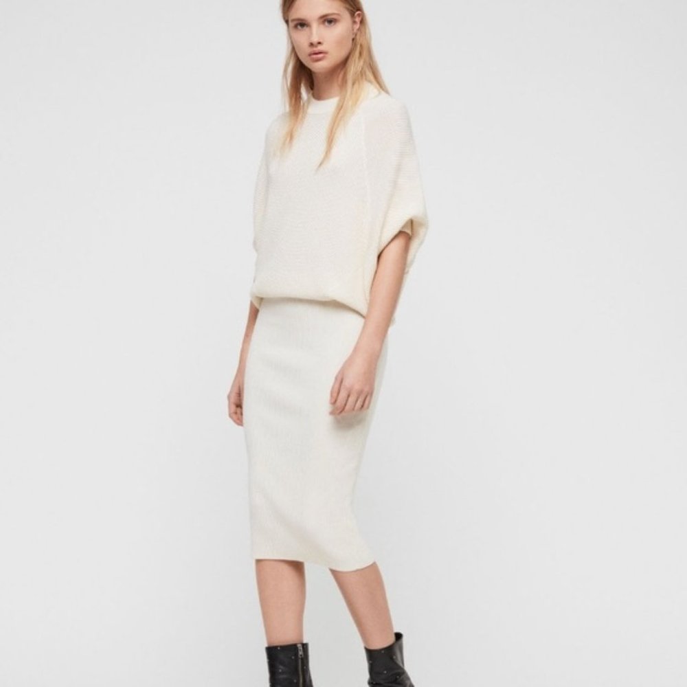 NEW ALLSAINTS Deon wool and cashmere-blend Dress 6